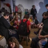 Israelis take cover in a public shelter in Jerusalem during a ballistic missile attack fired from Iran on June 15, 2025. Photo by Noam Revkin Fenton/Flash90.