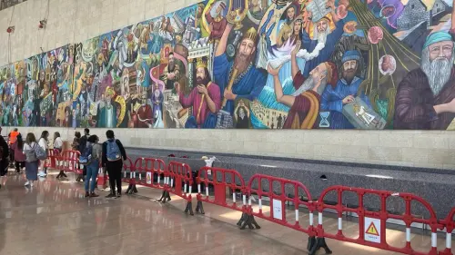 The mural at Ben-Gurion International Airport is 50 meters long and five meters high. Credit: ILAN Spokesperson.