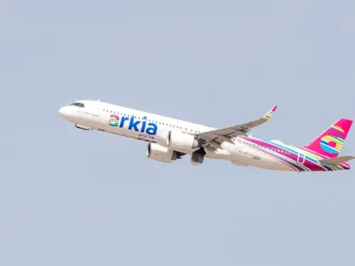 An Arkia flight takes off from Ben-Gurion International Airport, March 2, 2021. Photo by Yossi Aloni/Flash90.