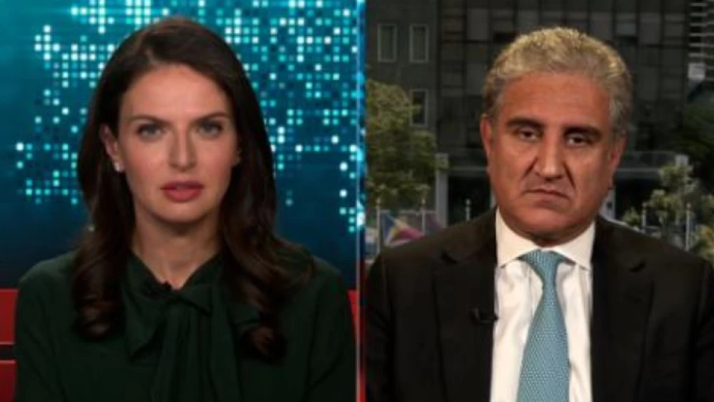 Pakistan's Foreign Minister Shah Mahmood Qureshi appearing on CNN on May 20, 2021. Source: Screenshot.