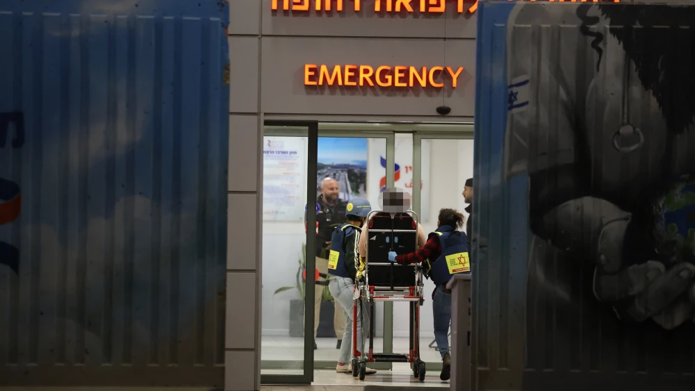 People injured in a missile strike fired by Hezbollah that hit a residential building in the northern Israeli city of Kiryat Shmona arrive at Ziv Medical Center in Safed, northern Israel, March 19, 2026. Photo by David Cohen/Flash90.
