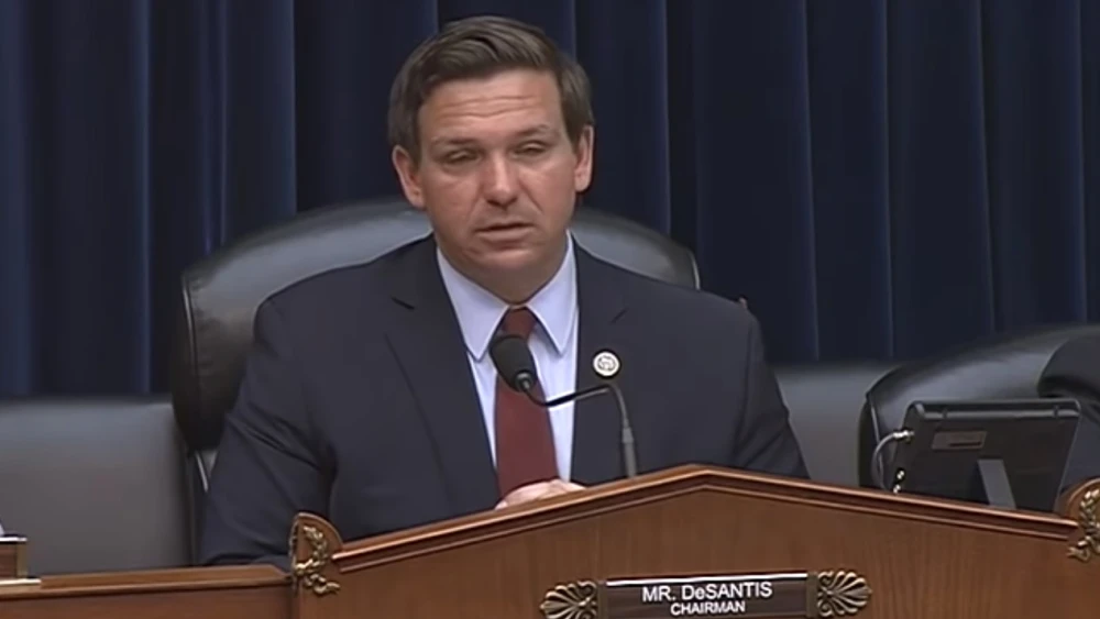 Rep. Ron DeSantis (R-Fla.) speaks at a National Security Subcommittee hearing discussing the potential for American recognition of Israeli sovereignty over the Golan Heights. Credit: Screenshot.