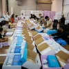 Workers at the Central Elections Committee warehouse in Shoham prepare ballot boxes for Israel's Nov. 1 national election, Oct.12, 2022. Photo by Yonatan Sindel/Flash90.