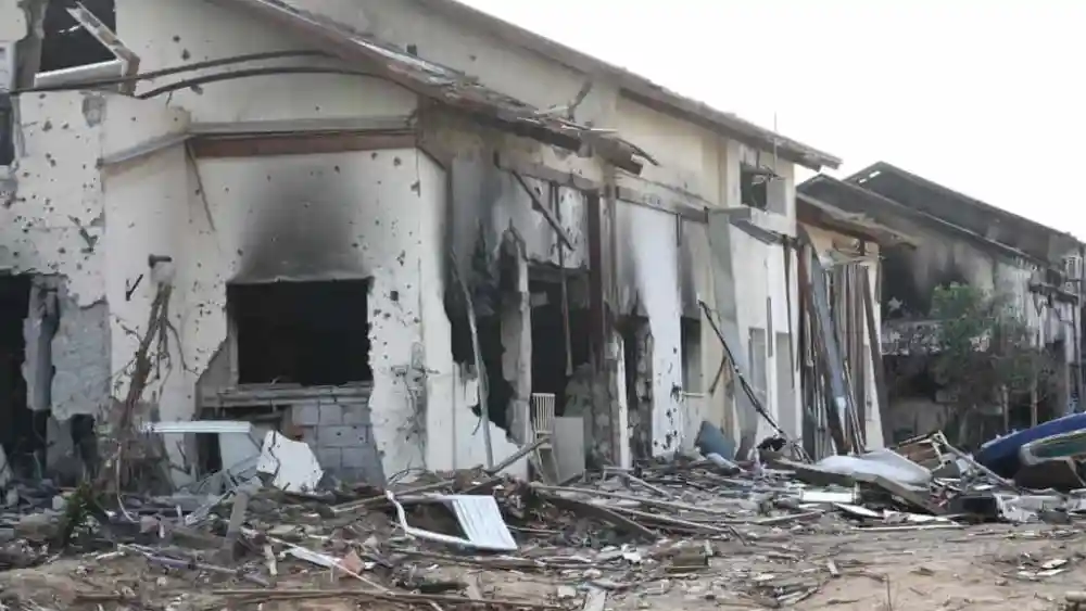 Ruins at Kibbutz Be'eri, Jan. 1, 2024. Photo by Gideon Markowicz/TPS.