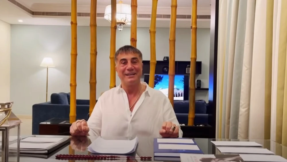 A screenshot from the fifth of 10 videos uploaded to YouTube by convicted Turkish organized crime boss Sedat Peker, purporting to detail the criminal activities of Turkish President Recep Tayyip Erdogan's government. The video was uploaded on May 16, 2021. Source: YouTube.