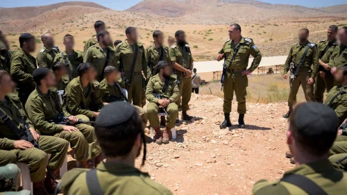 IDF Chief of Staff Lt. Gen. Eyal Zamir with soldiers of the Haredi Hasmonean Brigade at the Tevez Training Base in the Jordan Valley, July 6, 2025. Credit: IDF.