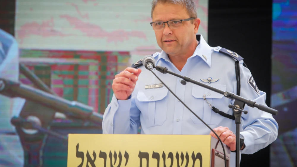 Acting Israel Police Commissioner Maj. Gen. Moti Cohen speaks at the Israel Police Independence Day ceremony in Jerusalem on May 5, 2019. Photo by Flash90.
