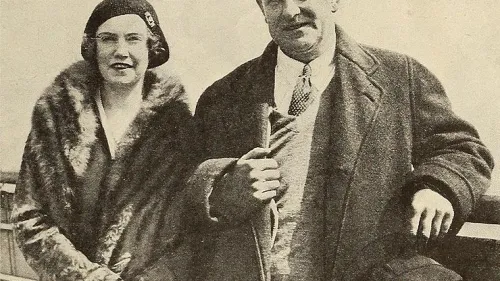 The writer PG Wodehouse with his adopted daughter Leonora, August 1, 1930. Credit: Wikimedia Commons.