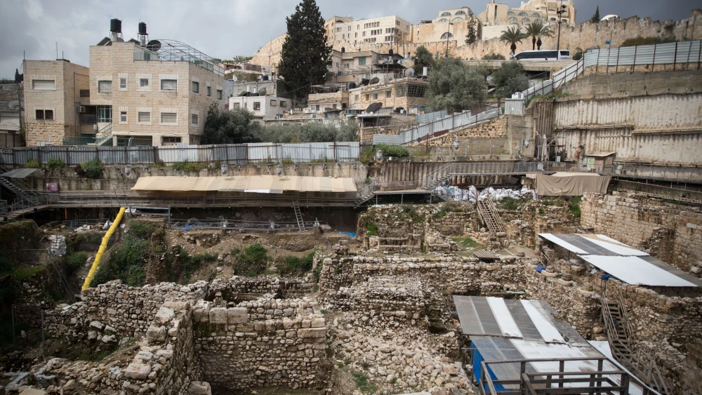 A view of the archaeological digging site of the City of David near the Old City of Jerusalem on March 31, 2019. Credit: Hadas Parush/Flash90.