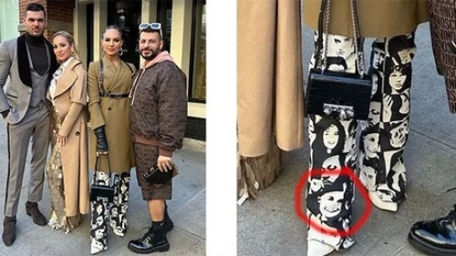 Amanza Smith in the Che Guevera/Anne Frank pants. Source: Amanza Smith/Sammie the Stylist/Instagram.