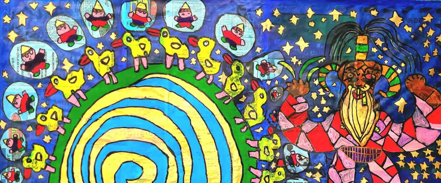A collaborative work by Nir Aloni and Danny Yovell, on display at the "Feelings in Between" exhibition at the Jerusalem Theater in Jerusalem on July 14, 2026. Credit: Courtesy of Kfar Shimon.