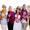 Women from the group pose with their newly selected ‘Jewish name’ on top of Masada in southern Israel. Photo by Aviram Valdman/Momentum.