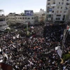 Thousands of Palestinians in Ramallah protest against a social-security law established by the Palestinian Authority that has them concerned over the distribution of funds, Oct. 29, 2018. Photo by Nasser Ishtayeh/Flash90.