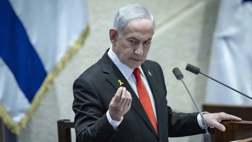 Israeli Prime Minister Benjamin Netanyahu at a 40-signatures debate at the plenum hall of the Knesset, the Israeli parliament in Jerusalem, Jan. 19, 2026. Photo by Chaim Goldberg/Flash90.