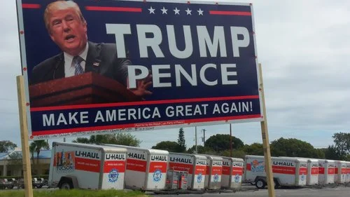 A Trump-Pence sign in Pasco County, Fla. Credit: Daniel Oines via Wikimedia Commons.