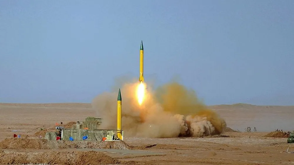 The Shahab-3 missile, seen here during Iran's 2012 “Great Prophet” military exercise. The Shahab-3 is a medium-range ballistic missile capable of delivering nuclear weapons. Credit: Hossein Velayati via Wikimedia Commons.