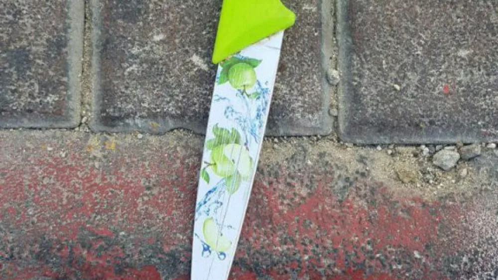 The knife used in the attempted stabbing of Israeli guards by an Arab woman on Jan. 30, 2019. Source: Israel Police.