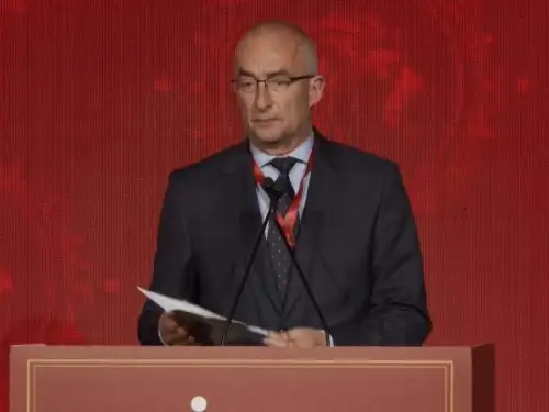 Hungary's State Secretary for Security Policy Péter Sztáray speaks at the JNS International Policy Summit in Jerusalem, April 27, 2025. Credit: Screenshot.