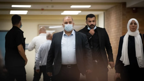 Mansour Abbas, head of the Arab Ra'am Party, at the Knesset in Jerusalem on April 26, 2021. Photo by Yonatan Sindel/Flash90.