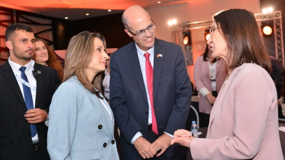 From left: Israel’s Minister of Science, Technology and Innovation Orit Farkash-Hacohen; CEO of Start-Up Nation Central Avi Hasson; and Amina Benkhadra, general director of Morocco's National Office of Hydrocarbons & Mines (ONHYM) at the “Morocco-Israel Connect to Innovate” in Casablanca, May 2022. Credit: Courtesy.