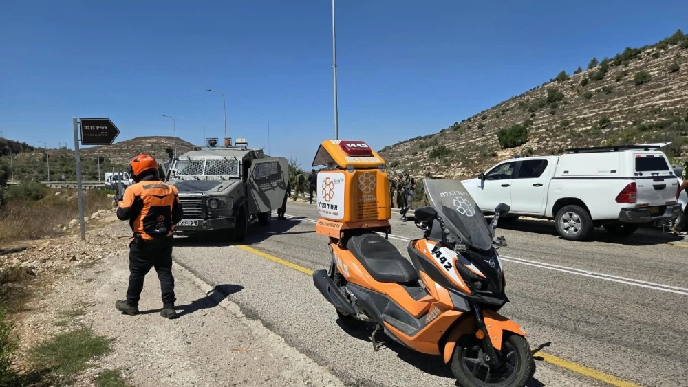 United Hatzalah medic at the shooting incident at Neve Tzuf