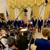 Members of U.S. President Donald Trump's Middle East peace team and foreign dignitaries from the United Arab Emirates gather at the White House on Aug. 13, 2020. Credit: White House Deputy Chief of Staff for Communications Dan Scavino Jr./Twitter.