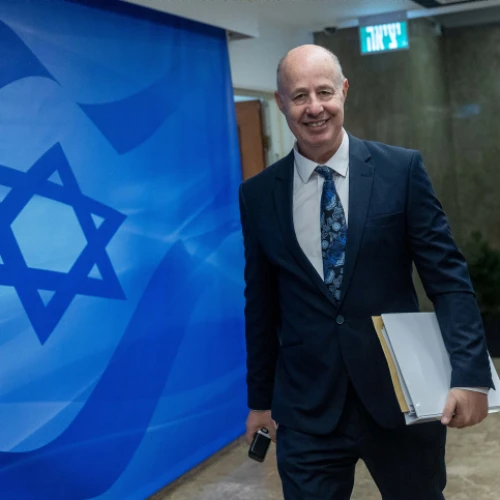 National Security Adviser Tzachi Hanegbi arrives to a government conference at the Prime Minister's office in Jerusalem on January 15, 2023. Photo by Yonatan Sindel/Flash90