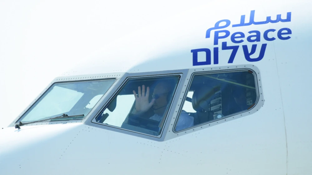 El Al Flight 971 departing from Tel Aviv to Abu Dhabi, on Aug. 31, 2020. Photo by Tomer Neuberg/Flash90.