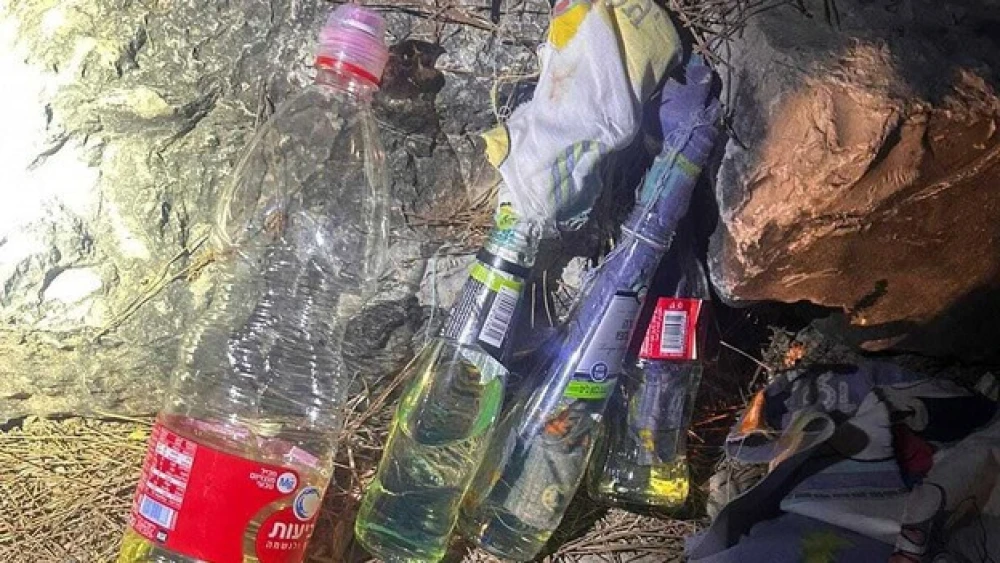 Fire bombs intended for attacks on vehicles in northern Israel, Aug. 21, 2024. Credit: Israel Police.