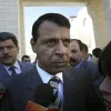 Former Palestinian Fatah Party lawmaker Mohammed Dahlan, who is viewed as a potential successor to Palestinian Authority leader Mahmoud Abbas, speaks to the media in December 2006. Photo by Michal Fattal/Flash90.