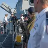 NATO and Israeli naval officials greet one another aboard an Israeli Navy ship. Credit: IDF Spokesperson's Unit.