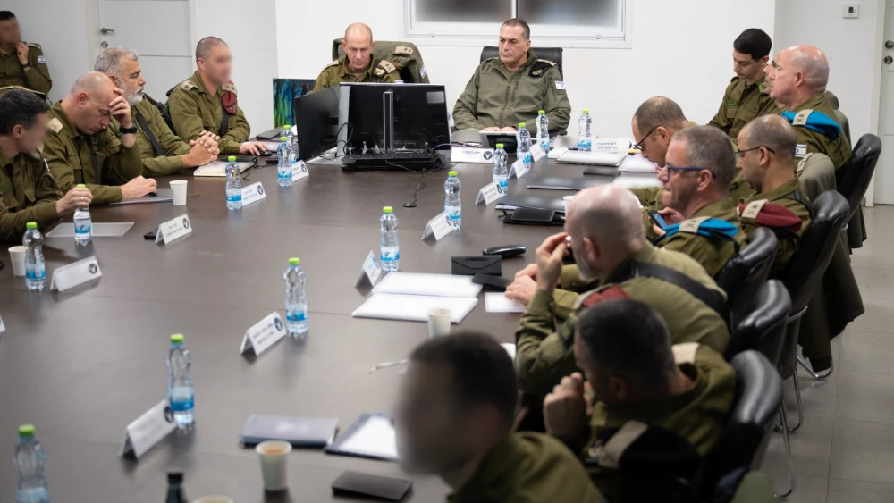 IDF Chief of Staff Lt. Gen. Eyal Zamir meets with Northern Command officers on March 21, 2026, as the military approves plans for continued operations in Lebanon. Credit: IDF.