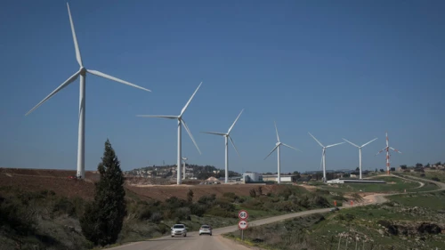 Windmills in a field near Beit She’an in northern Israel, Feb. 18, 2017. Photo by Nati Shohat/Flash90.