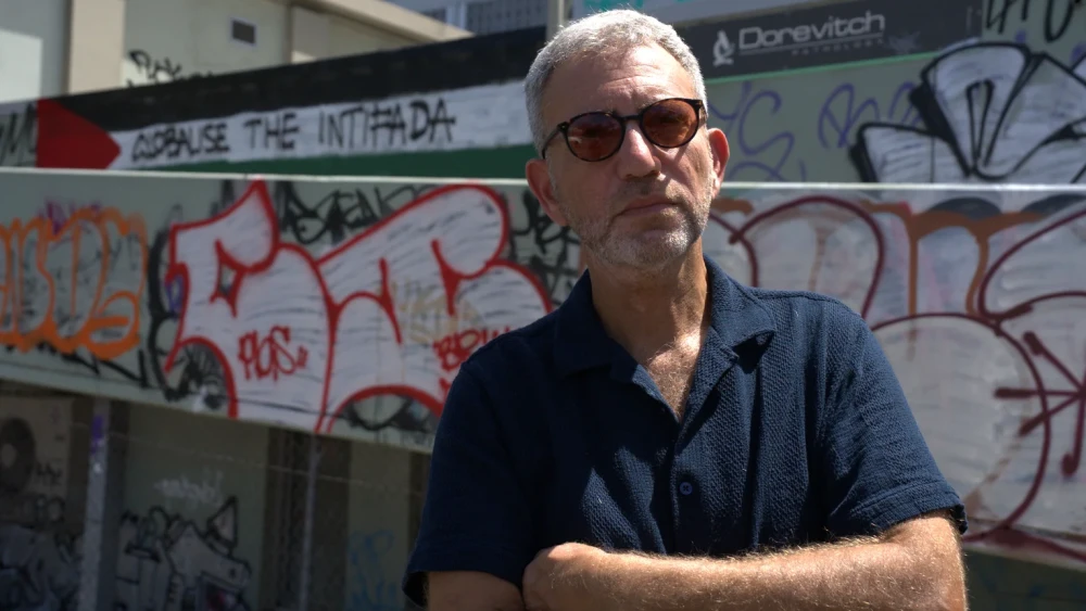 Director Danny Ben-Moshe in Melbourne at a location filmed in his documentary "Cancelled." Credit: Courtesy.