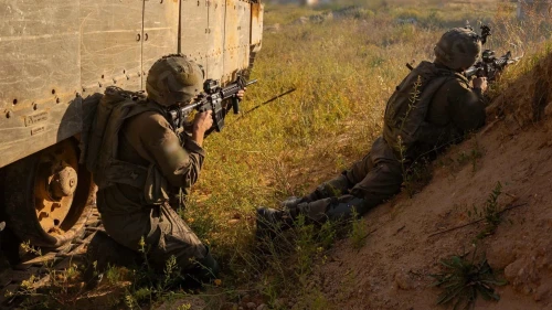IDF troops during an operation in an undisclosed location in the Gaza Strip, on April 25, 2025. Credit: IDF.