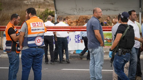 The scene of an attempted stabbing attack near Ariel in Samaria on Oct. 15, 2018. Photo by Flash90.
