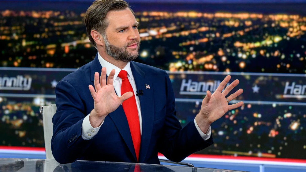 U.S. Vice President JD Vance is a guest on the show "Hannity" with host Sean Hannity at the Fox News studios in New York City on June 15, 2026. Photo by Roy Rochlin/Getty Images.