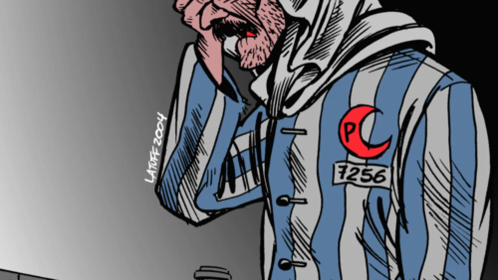 The cartoon pictured here, titled "IsraHell's concentration camp," won the second-place prize in the Iranian government-sponsored Holocaust cartoon contest in 2006. Credit: Carlos Latuff via Wikimedia Commons.