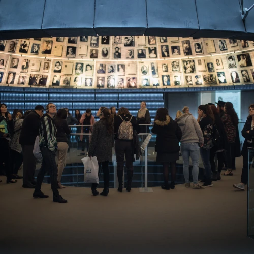 Visitors seen at the Yad Vashem Holocaust Memorial museum in Jerusalem on April 10, 2018, ahead of Israeli National Holocaust Remembrance Day. Photo by Hadas Parush/Flash90.