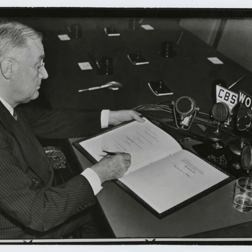 U.S. President Franklin D. Roosevelt in Washington, D.C., Nov. 9, 1943. Credit: National Archives and Records Administration.