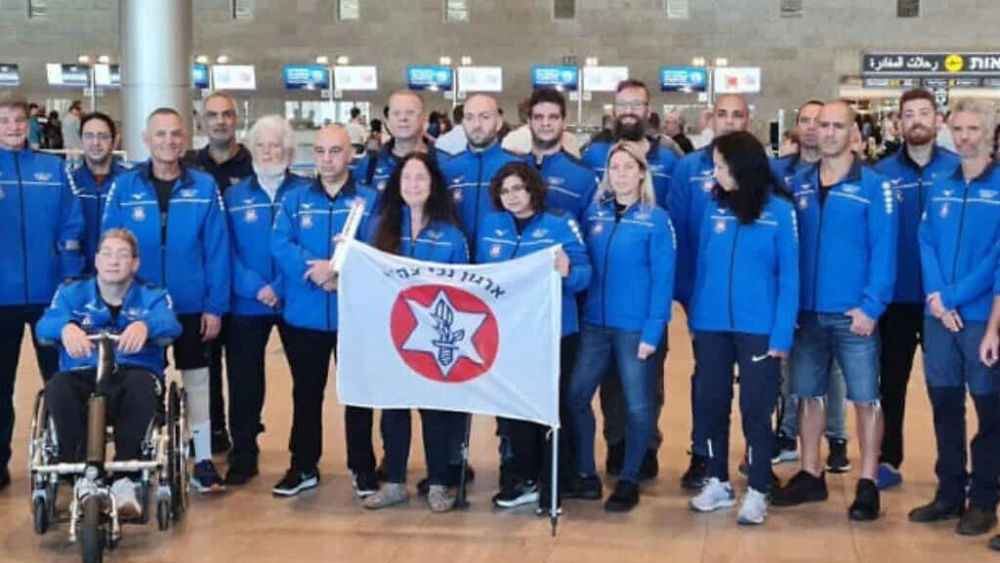 Team Israel gets ready to depart Ben-Gurion Airport for Dusseldorf. Credit: Courtesy of ZDVO.