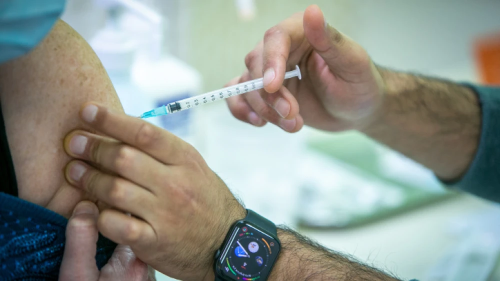 A COVID-19 vaccine administered at a vaccination center in Rehovot on Jan. 4, 2021. Photo by Yossi Aloni/Flash90.