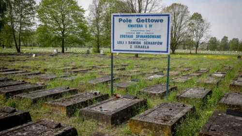 The Jewish cemetery in Lodz, Poland. May 11, 2017. Photo by Isaac Harari/Flash90.