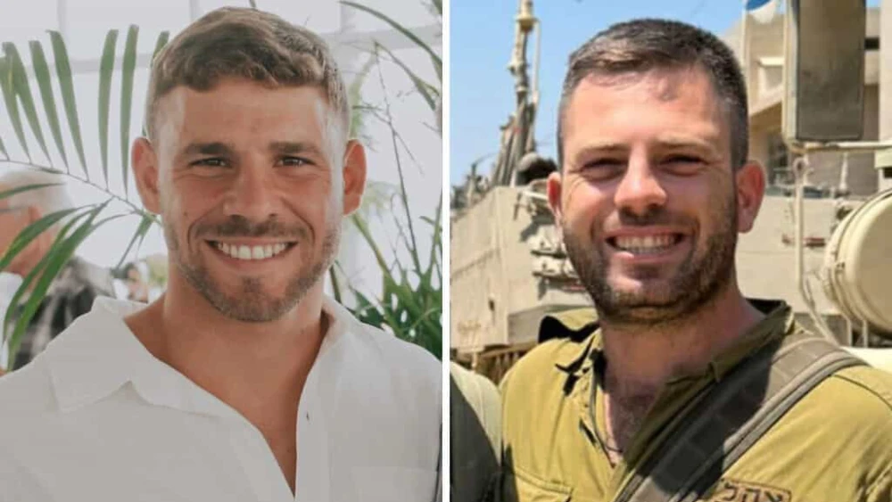 Master Sgt. (res.) Nadav Elchanan Knoller, 30 (right), and Maj. (res.) Eyal Avnion, 25, were killed battling Hamas terrorists in the Gaza Strip, July 1, 2024. Credit: IDF.