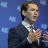 Chancellor of Austria, Sebastian Kurz, speaks at the American Jewish Committee Global Forum at the Jerusalem Convention Center on June 11, 2018. Photo by Yonatan Sindel/Flash90.