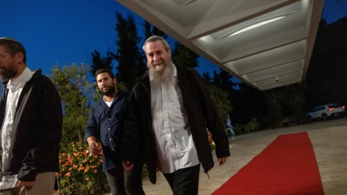 Noam Party head Avi Maoz arrives for a meeting with Israeli President Isaac Herzog at the President's Residence in Jerusalem, Nov. 10, 2022. Credit: Yonatan Sindel/Flash90.