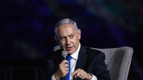 Israeli Prime Minister Benjamin Netanyahu speaks at a conference at the Davidson Center in Jerusalem's Old City on June 27, 2019. Photo by Aharon Krohn/Flash90.