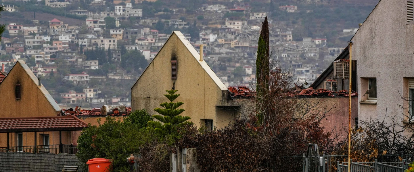 A home that was hit by a Lebanese missile in Metula, in the Galilee panhandle, Nov. 27, 2024. Photo by Ayal Margolin/Flash90.