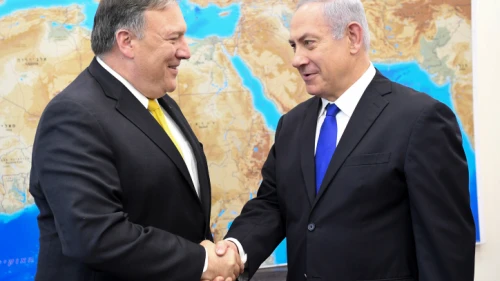U.S. Secretary of State Mike Pompeo with Israeli Prime Minister Benjamin Netanyahu in Tel Aviv on April 29, 2018. Photo by Matty Stern/U.S. Embassy Tel Aviv.