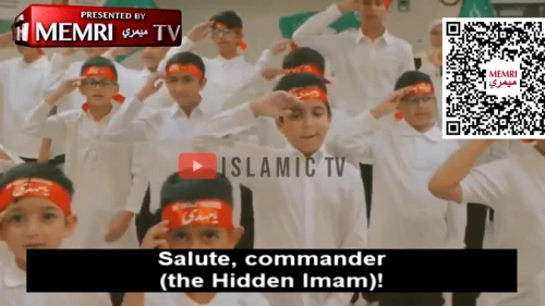 A video of children in Houston singing a song titled “Salute, Commander,” which pledges allegiance to Iranian Supreme Leader Ayatollah Ali Khamenei, was posted to the “Islamic TV” YouTube channel on July 27, 2022. Credit: MEMRI.